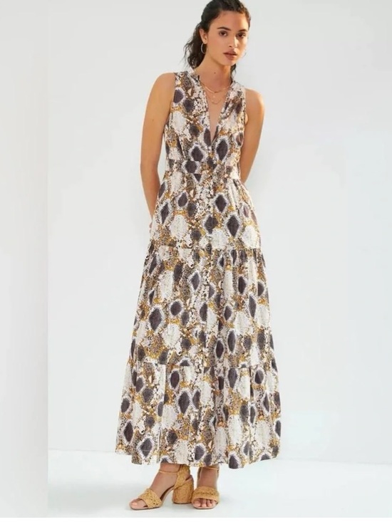 Maeve Dresses & Skirts - Women’s Anthropologie MAEVE snake print tiered maxi dress- Size 6